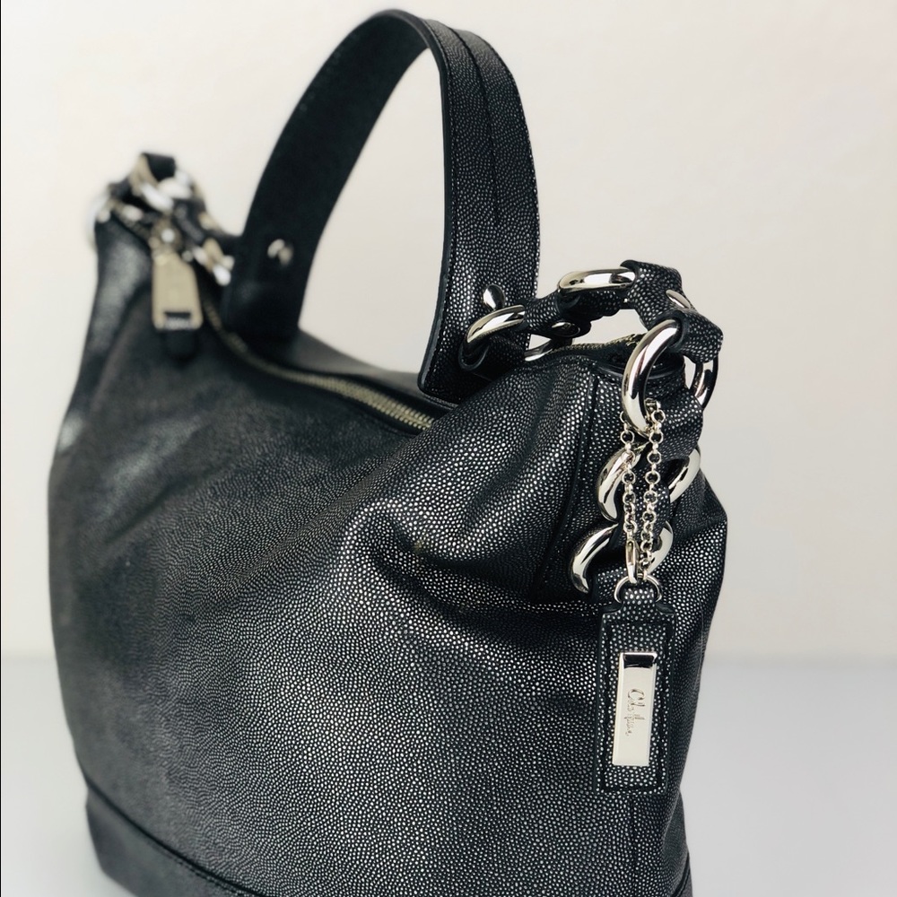 Cole Haan Pewter & Black Pebble Leather Purse